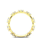 14K Gold Ascher Cut Three Quarter Way Eternity Bezel Set Lab Grown Diamond Wedding Band Ring - Abtin & Company 