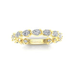 14K Gold Pear Cut Three Quarter Way East West Eternity Modern Prong Set Lab Grown Diamond Wedding Band Ring - Abtin & Company 