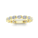 14K Gold Pear Cut Three Quarter Way East West Eternity Modern Prong Set Lab Grown Diamond Wedding Band Ring - Abtin & Company 