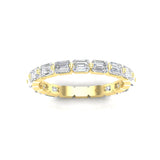 14K Gold Emerald Cut Three Quarter Way East West Eternity Modern Prong Set Lab Grown Diamond Wedding Band Ring - Abtin & Company 