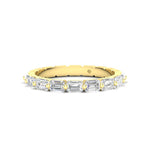 14K Gold Emerald Cut Halfway East West Eternity Modern Prong Set Lab Grown Diamond Wedding Band Ring - Abtin & Company 