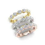 14K Gold Oval Cut Three Quarter Way Eternity East West Floating Set Lab Grown Diamond Wedding Band Ring - Abtin & Company 