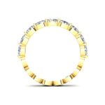 14K Gold Oval Cut Halfway Eternity East West Floating Set Lab Grown Diamond Wedding Band Ring - Abtin & Company 