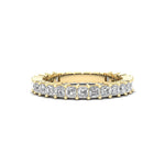 14K Gold Ascher Cut Halfway Eternity Prong Set Lab Grown Diamond Wedding Band Ring - Abtin & Company 