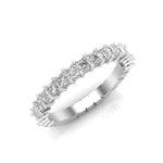 14K Gold Ascher Cut Halfway Eternity Prong Set Lab Grown Diamond Wedding Band Ring - Abtin & Company 