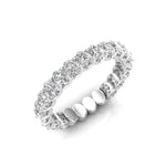 14K Gold Oval Cut Three Quarter Way Eternity U Prong Set Lab Grown Diamond Wedding Band Ring - Abtin & Company 