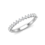 14K Gold Round Halfway Eternity Modern Share Prong Set Lab Grown Diamond Wedding Band Ring - Abtin & Company 