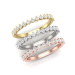 14K Gold Round Halfway Eternity Modern Share Prong Set Lab Grown Diamond Wedding Band Ring - Abtin & Company 