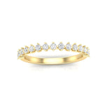 14K Gold Round Halfway Eternity Modern Share Prong Set Lab Grown Diamond Wedding Band Ring - Abtin & Company 