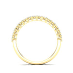 14K Gold Round Halfway Eternity Modern Share Prong Set Lab Grown Diamond Wedding Band Ring - Abtin & Company 
