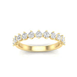 14K Gold Round Halfway Eternity Modern Share Prong Set Lab Grown Diamond Wedding Band Ring - Abtin & Company 