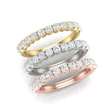 14K Gold Round Halfway Eternity Modern U Prong Set Lab Grown Diamond Wedding Band Ring - Abtin & Company 