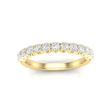 14K Gold Round Halfway Eternity Modern U Prong Set Lab Grown Diamond Wedding Band Ring - Abtin & Company 