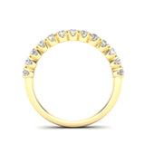 14K Gold Round Halfway Eternity Modern U Prong Set Lab Grown Diamond Wedding Band Ring - Abtin & Company 