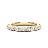 14K Gold Round Halfway Eternity Modern U Prong Set Lab Grown Diamond Wedding Band Ring - Abtin & Company 