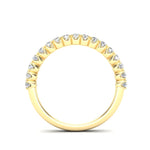 14K Gold Round Halfway Eternity Modern U Prong Set Lab Grown Diamond Wedding Band Ring - Abtin & Company 