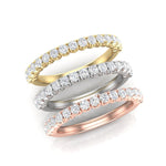 14K Gold Round Halfway Eternity Modern U Prong Set Lab Grown Diamond Wedding Band Ring - Abtin & Company 