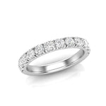 14K Gold Round Halfway Eternity 4 Prong Set Lab Grown Diamond Wedding Band Ring - Abtin & Company 