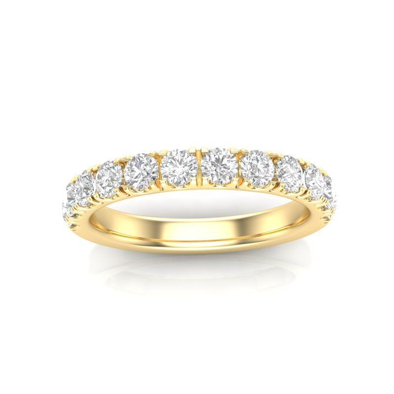 14K Gold Round Halfway Eternity 4 Prong Set Lab Grown Diamond Wedding Band Ring - Abtin & Company 