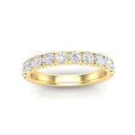 14K Gold Round Halfway Eternity 4 Prong Set Lab Grown Diamond Wedding Band Ring - Abtin & Company 