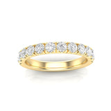 14K Gold Round Halfway Eternity 4 Prong Set Lab Grown Diamond Wedding Band Ring - Abtin & Company 