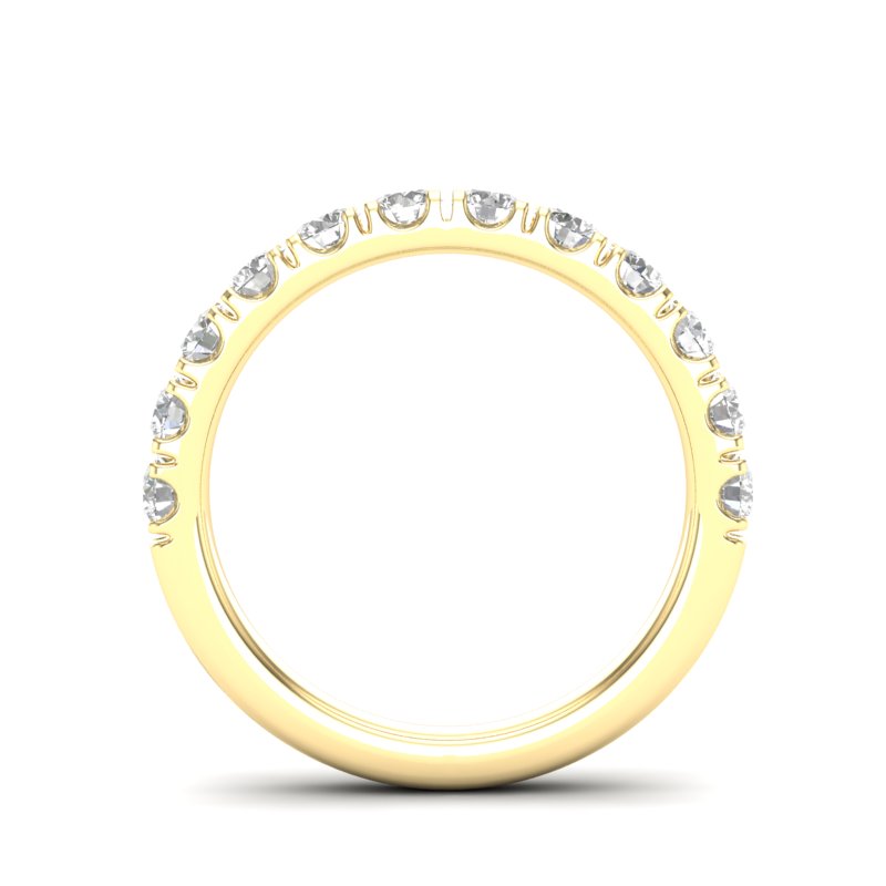 14K Gold Round Halfway Eternity 4 Prong Set Lab Grown Diamond Wedding Band Ring - Abtin & Company 