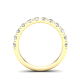 14K Gold Round Halfway Eternity 4 Prong Set Lab Grown Diamond Wedding Band Ring - Abtin & Company 