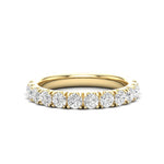 14K Gold Round Halfway Eternity 4 Prong Set Lab Grown Diamond Wedding Band Ring - Abtin & Company 
