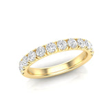 14K Gold Round Halfway Eternity 4 Prong Set Lab Grown Diamond Wedding Band Ring - Abtin & Company 