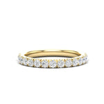 14K Gold Round Halfway Eternity 4 Prong Set Lab Grown Diamond Wedding Band Ring - Abtin & Company 