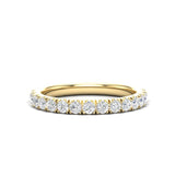 14K Gold Round Halfway Eternity 4 Prong Set Lab Grown Diamond Wedding Band Ring - Abtin & Company 