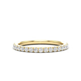 14K Gold Round Halfway Eternity 4 Prong Set Lab Grown Diamond Wedding Band Ring - Abtin & Company 