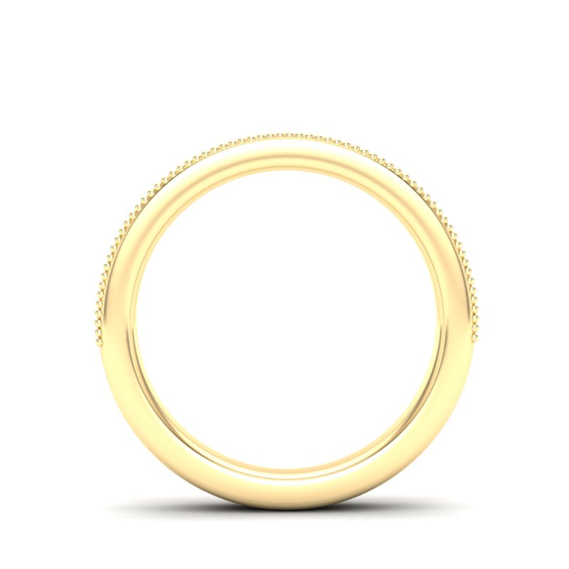 14K Gold Round Halfway Eternity Milgrain Chanel Pre Set Lab Grown Diamond Wedding Band Ring - Abtin & Company 