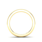 14K Gold Round Halfway Eternity Milgrain Chanel Pre Set Lab Grown Diamond Wedding Band Ring - Abtin & Company 