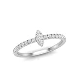 14K Gold Marquise Shape Design Diamond Stacking Band - Abtin & Company 