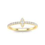 14K Gold Marquise Shape Design Diamond Stacking Band - Abtin & Company 