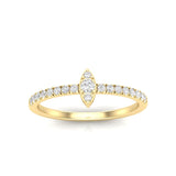 14K Gold Marquise Shape Design Diamond Stacking Band - Abtin & Company 