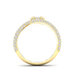 14K Gold Oval Diamond Open Bypass Fashion Ring - Abtin & Company 