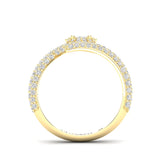 14K Gold Oval Diamond Open Bypass Fashion Ring - Abtin & Company 