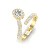 14K Gold Oval Diamond Open Bypass Fashion Ring - Abtin & Company 