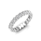 14K Gold Oval Cut Three Quarter Way Eternity U Prong Set Lab Grown Diamond Wedding Band Ring - Abtin & Company 