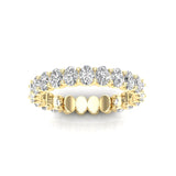 14K Gold Oval Cut Three Quarter Way Eternity U Prong Set Lab Grown Diamond Wedding Band Ring - Abtin & Company 