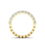14K Gold Oval Cut Halfway Eternity U Prong Set Lab Grown Diamond Wedding Band Ring - Abtin & Company 