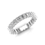 14K Gold Emerald Cut Three Quarter Way Eternity Prong Set Lab Grown Diamond Wedding Band Ring - Abtin & Company 