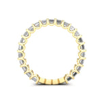 14K Gold Emerald Cut Three Quarter Way Eternity Prong Set Lab Grown Diamond Wedding Band Ring - Abtin & Company 