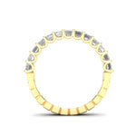 14K Gold Emerald Cut Halfway Eternity Prong Set Lab Grown Diamond Wedding Band Ring - Abtin & Company 