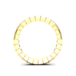 14K Gold Emerald Cut Three Quarter Way Eternity Half Bezel Set Lab Grown Diamond Wedding Band Ring - Abtin & Company 