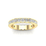 14K Gold Ascher Cut Three Quarter Way Eternity Half Bezel Set Lab Grown Diamond Wedding Band Ring - Abtin & Company 