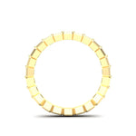 14K Gold Ascher Cut Three Quarter Way Eternity Half Bezel Set Lab Grown Diamond Wedding Band Ring - Abtin & Company 