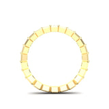 14K Gold Ascher Cut Three Quarter Way Eternity Half Bezel Set Lab Grown Diamond Wedding Band Ring - Abtin & Company 